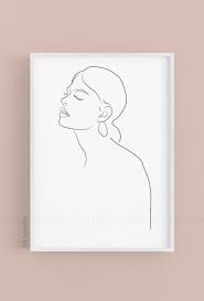 Black And White Face Drawing One Line Woman In One Line Face Drawing Sketch Fashion Printable Etsy In 2020 Line Art Drawings Face Drawing Drawings