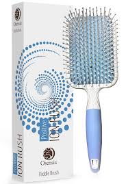 Round hair brushes make blowdrying your hair easier. Amazon Com Hair Brush For Thick Hair With Ionic Minerals Paddle Brush For Men And Women For Blow Drying Straightening Gentle Bristles Easy Comfort Grip Flat By Osensia Beauty
