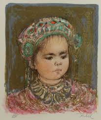 Buy Edna Hibel International YEAR of the CHILD Suite 4 Signed Ltd. Ed.  LITHOGRAPHS Framed Child of Italy Sweden Thailand Portugal Online in India 