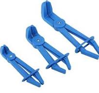 PLASTIC FLEXIBLE HOSE CLAMP TOOL SET 3PCS BRAKE FUEL WATER LINE CLAMPS  PLIER KIT FOR VEHICLE COOLING SYSTEM REPAIR BLUE RED SMALL MEDIUM LARGE  (Blue)