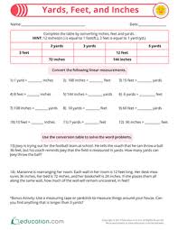 Yards Feet And Inches Worksheet Education Com Measurement Word Problems Word Problem Lesson Word Problem Worksheets