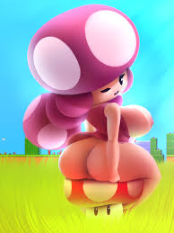 mystical, toadette, mario (series), nintendo, super mario bros. 1, super  mario bros. 2, highres, 1girl, ass, bikini top tan, braid, breasts, breasts  out, cleft of venus, creature, curvy, grass, large breasts, looking