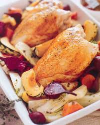 Apricot Roast Chicken With Vegetables Recipe Roasted Vegetables With Chicken Food Recipes Roast Chicken Recipes