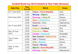 The 12th edition of the icc cricket world cup. Learn New Things Football World Cup 2019 Schedule Time Table Womens