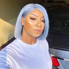 Peruvian Hair Light Purple Color Straight Lace Front Bob Wig Hair Laid Light Hair Hair Styles
