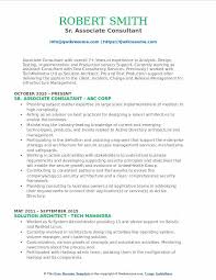 associate consultant resume samples