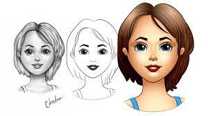 How To Draw A Vector Cartoon Girl In Adobe Illustrator - Youtube