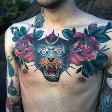 Top 63 Panther Tattoo Ideas 2021 Inspiration Guide Panther Tattoo Chest Tattoo Men Chest Tattoo