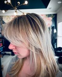 Time to blend over grown roots. #rootblend #blonde #highlights  #blondehighlights #curtainbangs #butterflylayers #longlayers #blondehair