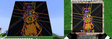 Thanos Map Pixel Art I Made On Survival Minecraft And it could easily take more if i didn't decide to just rush to the end at.