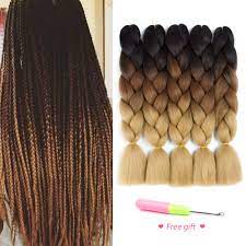 Hair color plays a large part in the hairstyling process, whether you wear your natural hair or extensions. Amazon Com Ombre Braiding Hair Synthetic Hair Extensions For Box Braids And Twist Braids Hair Honey Blond Afro Jumbo Braiding 5pcs Lot 100g Pc 24inch Black Dark Brown Light Brown C33 Beauty Personal Care