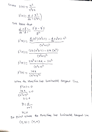 Sketch the function and tangent line (recommended). Solved Determine The Point At Which The Graph Of The Function Has A Horizontal Tangent Line Course Hero