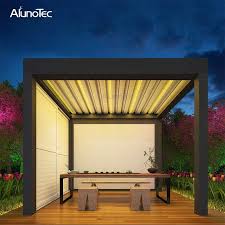 China Wholesale Motorized Pergola Metal Outdoor Gazebo With Led Lights China Metal Outdoor Gazebo Aluminum Gazebo