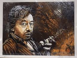 Signed work by artist C215: Gainsbourg, digigraphie 2020, 30 x 40 cm