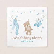 Teddy Bear Baby Shower Paper Napkin Boy Blue Zazzle Com Baby Bear Baby Shower Baby Shower Paper Teddy Bear Baby Shower