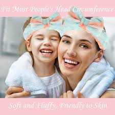 Diadema de spa, diadema de maquillaje con lazo para lavarse la cara,  diademas de vellón coral con lazo de alta elasticidad para el cuidado de la  piel (rayas verdes, naranjas y blancas) |