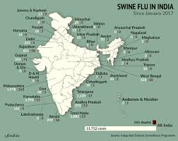 india this map shows how severe indias swine flu outbreak