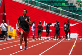 Jamaican usain bolt sets a new olympic record as he retains his 100m gold medal at the london 2012 olympics on the 5 august 2012.fellow jamaican yohan. Nike S Shifts In Track And Field Are Top Of Mind As Trials Begin The New York Times