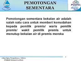 Syarikat bekalan air selangor (syabas). Sop Pemotongan Sementara Hak Cipta Terpelihara 2011