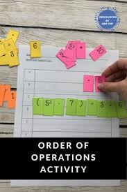 Order Of Operations Hands On Activity Order Of Operations Cooperative Learning Activities Hands On Activities