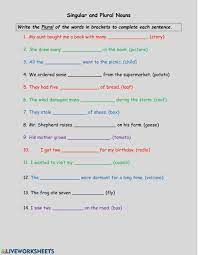 These birds known as parrots is usually green. Singular And Plural Fill In The Blanks Worksheet