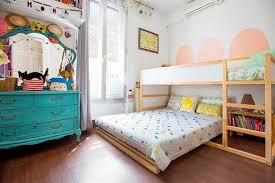 This Colorful And Eclectic Apartment In Madrid S Chueca Malasana Neighborhood Is Full Of Light Designed Around Fa Ikea Kura Bed Toddler Bedrooms Ikea Bunk Bed