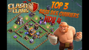 Top 3 Des Meilleurs Village Hdv 4 Maisons Des Ouvriers Clash Of Clan Fr Youtube