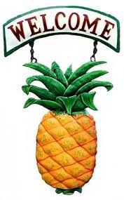 Pineapple Welcome Sign Metal Wall Decor Tropical Design Painted Metal Decor Tropical Metal Art P Tropical Home Decor Tropical Decor Outdoor Wall Decor