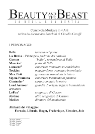 Bella E La Bestia Copione Studocu