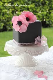 1 Tier Black And Gold Square Cake Pink Black Flower Cake Pink Wedding Cake Floral Cake