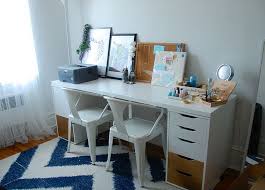 This table comes with a matching stool. Ikea Linnmon Vanity Novocom Top
