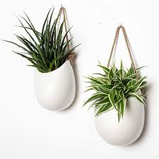 Realizzati in cotone naturale, lavorati a. Kazai Set 2 Vasi Da Parete In Ceramica Bianca Opaco Arredamenti Per Il Giardino