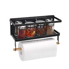 Rubbermaid plastic wall mount paper towel holder 3 in. Magnetic Paper Towel Holder Magnetic Spice Rack Organizer For Refrigerator Foldable Small Heavy Duty Single Tier Magnet Fridge Shelf With 2 Removable Hooks Space Saver For Kitchen Fridge Black Buy Online In Luxembourg At