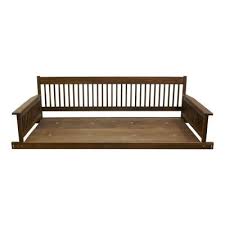 Vidaxl wood patio couch sofa bed with adjustable armrest outdoor daybed cushion. Wood Brown Daybed Swing Porch Swings Patio Chairs The Home Depot