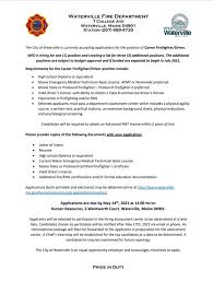 A paramedic resume should clearly demonstrate a candidate's ability to provide optimal medical. Job Opportunities Cumberland Limerick Hollis Old Orchard Beach Biddeford And Waterville Maine Fire Service Institute