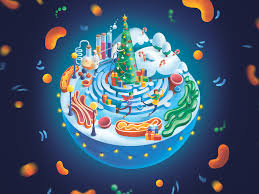 New Year In Every Cell Celebration Magic Biology Cell Christmas New Year Illustration New Year Illustration Newyear Christmas And New Year