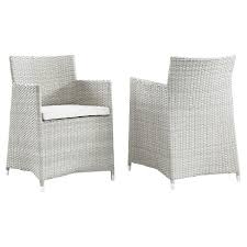 The weston ii wicker armchair gives you the best outdoor experience. Junction Armchair Outdoor Patio Wicker Set Of 2 In Gray White Modway Target