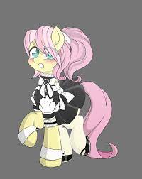Fluttershy is surprised by how good the maid outfit fits her (art by  darkstorm mlp) : r/mylittlepony