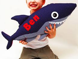 Kuscheltierkissen Hai Mit Namen Kuscheltier Nahen Spielzeug Nahen Kleine Geschenke Nahen