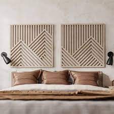 Large Mountains Wooden Wall Art Set Headboard Wall Art Etsy In 2021 Mountain Wood Wall Art Wood Wall Art Large Wood Wall Art