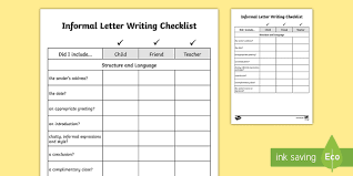 Gujarati informal letter writing format / 5+ free sample of informal business letter templates / but there is a general pattern, some conventions that people usually follow. Y3 Y4 Informal Letter Writing Checklist Teacher Made