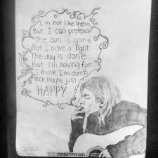 Nirvana Kurt Cobain Smoke Lyrics Drawing I Finished Nirvana Drawing Lyric Drawings Drawings