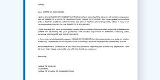 Sample Scholarship Letter Format Assignment Point