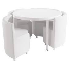 The elements vi contemporary center coffee table ft venom quartzite and tempered smoked glass tops with row stainless steel base. Rotunda Dining Table Set White Dwell 995 Table Cuisine Table Cuisine
