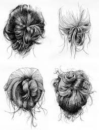 Sketches Love To See Hair Drawn Beautiful And Wispy Like This How To Draw Hair Messy Hairstyles Bun Hairstyles