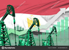 egypt oil industry concept industrial illustration rising