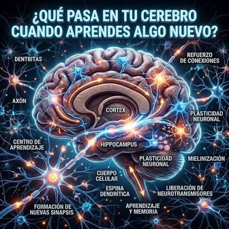  ¿Qué pasa en tu cerebro cuando aprendés algo nuevo? Cada vez que aprendés una habilidad, una palabra o un dato nuevo, tu cerebro cambia. Las neuronas comienzan a crear nuevas conexiones