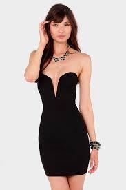 Rolling In The Deep V Black Strapless Dress Little Black Dress Strapless Dress Deep V Dress