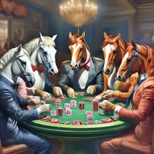 Horses play poker" — image created in Shedevrum