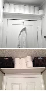 Shelf Above Door For Tissue Paper Easy Storage Ideas For Small Spaces Diy Organization Ide With Images Small Space Diy Diy Bathroom Storage Apartment Storage